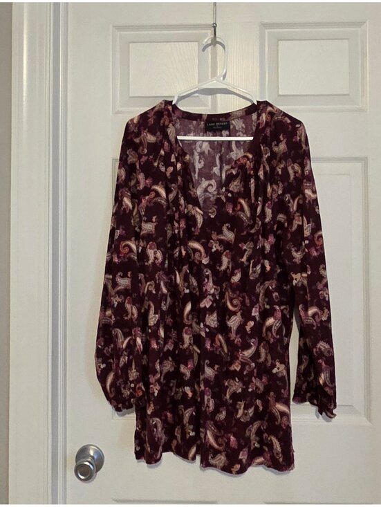 Lane Bryant Tops - Lane Bryant Women's Paisley Print Long Sleeve Blouse Size 20